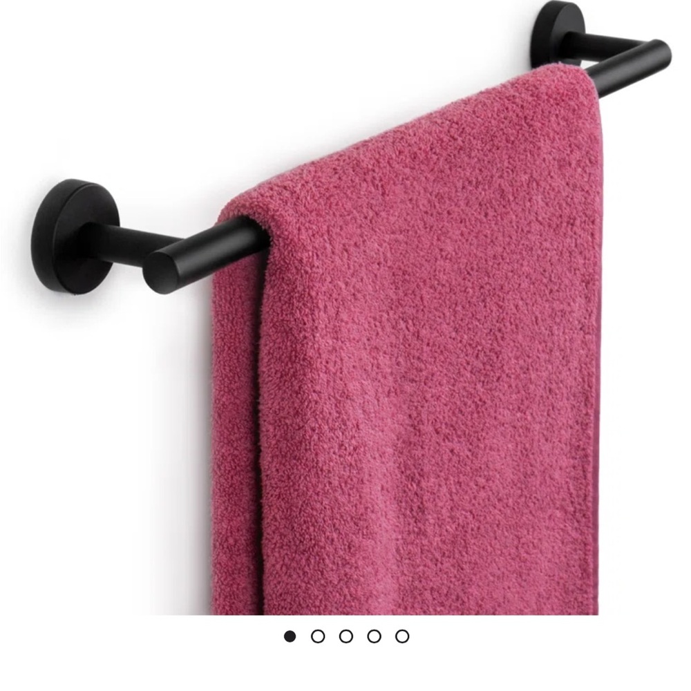 Matte black towel rack